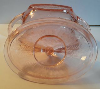 Vintage Depression Pink Glass Sugar Dish with Lid 3