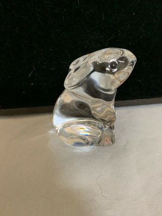 Vintage Baccarat Clear Crystal Bunny Rabbit Paperweight/ Figurine