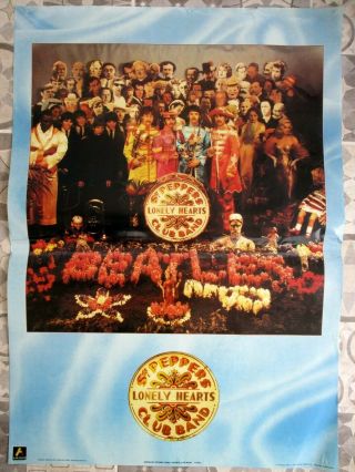 The Beatles,  34 " X 24  Sgt Pepper " Vintage Poster,  In