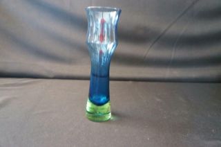 Sweden Seda Bo Borgstrom Svensk Form Blue Green Art Glass Small Vase 8 1/2 " Tal