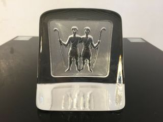 Nybro Glass Zodiac Paperweight " Gemini " By Paul Isling,  Made In Sweden - Swedish