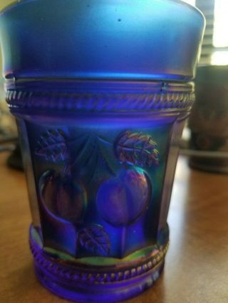 Carnival Tumbler Drinking Glass Peach Design Vintage Blue