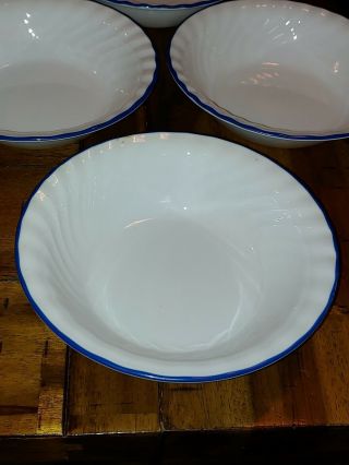 4 Corelle BLUE VELVET Soup/Cereal Bowls with Swirl Rim 2