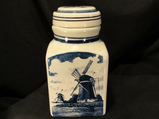 Delft Blauw Hand Painted In Holland Lidded Tea Caddy