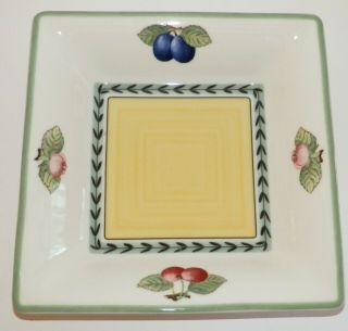 Villeroy & Boch,  1748,  French Garden,  Fruits,  Square Bowl Serving Dish 8 1/2 "
