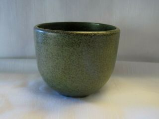 Vtg Edith Heath Ceramics Sugar Bowl Custard Cup Turned Vase Green Brown