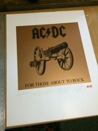 Acdc For Those About To Rock Album Art Lithograph Print Angus Young 2191/2500