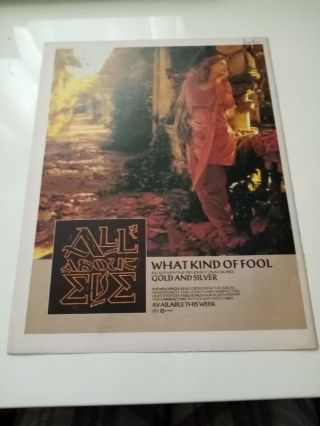 (tbebk93) Advert/poster 11x8 " All About Eve: What Kind Of Fool