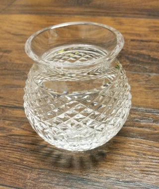 Vintage Waterford Crystal Round Rose Bowl Vase Euc