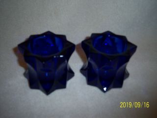 Cobalt Blue Glass,  Star Shaped,  Votive Candle Holders