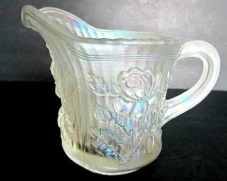 Vintage Imperial Carnival Glass " Lustre Rose " Pitcher,  Creamer