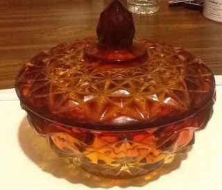 Vintage Amber Indiana Candy Dish