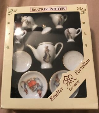 The World Of Beatrix Potter Peter Rabbit,  Mini Tea Set,  Reutter,  Germany,