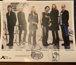 Styx Signed Photo Fully Autographed By Every Member