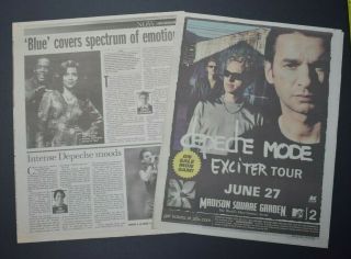 Depeche Mode 2001 2pc Concert Ad & Concert Review Msg Nyc Exciter Tour