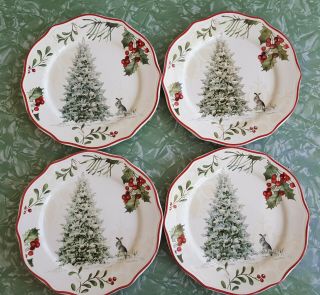 Set Of 4 Christmas 9 " Plates Better Homes & Gardens Heritage