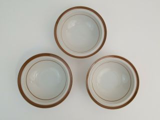 MSi Brown Monterrey Stoneware Japan Set of 3 Small Bowls 6 3/4 Inch Diameter 3