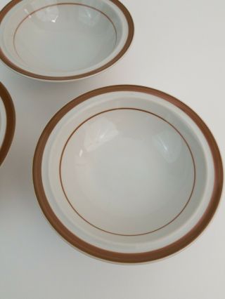 MSi Brown Monterrey Stoneware Japan Set of 3 Small Bowls 6 3/4 Inch Diameter 8