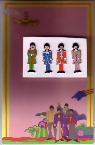 The Beatles Sgt.  Pepper Set Of 4 Large Hat Pins