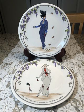 Villeroy & Boch Art Deco Ladies Design 1900 Porcelain 8 " Plates