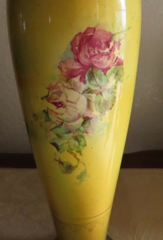 Antique Royal Bonn Franz Anton Mehlem German Pottery Vase Hand Painted Roses 5