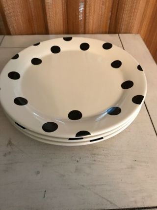 Lenox Kate Spade All In Good Taste Deco Dot Black Set Of 3 Dinner Plates