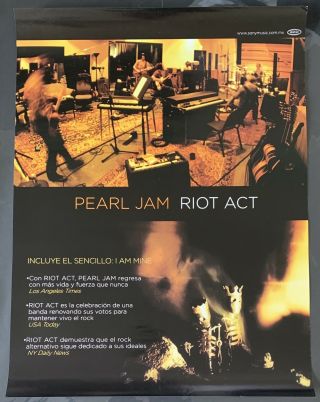Pearl Jam Riot Act Mexico 2002 Epic Promo Poster
