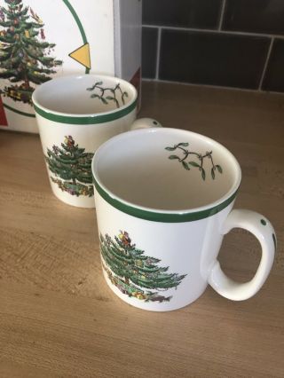 Spode Christmas Tree England Set of 4 Tom & Jerry Mugs Coffee Tea Hot Cocoa 4