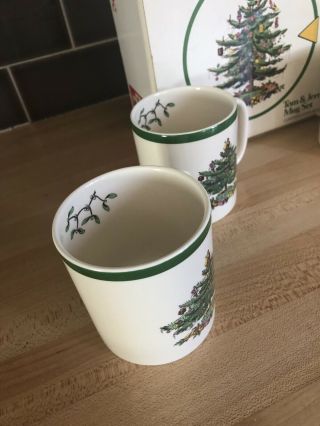 Spode Christmas Tree England Set of 4 Tom & Jerry Mugs Coffee Tea Hot Cocoa 5