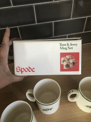 Spode Christmas Tree England Set of 4 Tom & Jerry Mugs Coffee Tea Hot Cocoa 7