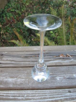Vintage Kosta Boda Sweden Tall Bud Vase Glass Crystal Fluted Trumpet 8 " Sticker