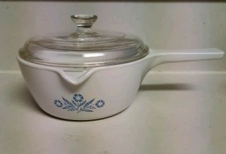 Corning Ware 2 1/2 Cup P - 89 - B Winter White Saucepan With Pour Spout & Lid