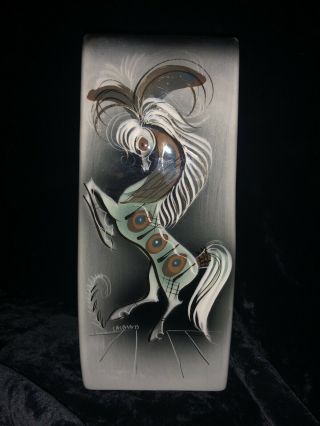 Sascha Brastoff Mid Century Modern Pottery Vintage Signed Vase Horse Series