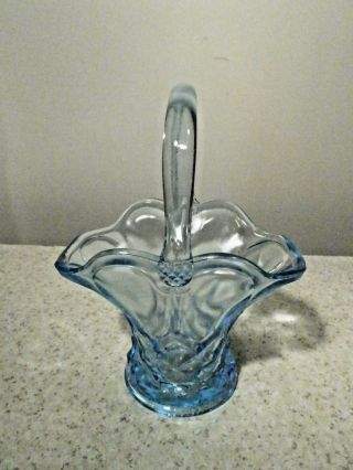 Smith Glass Dominion 10 " Tall Ice Blue Glass Basket