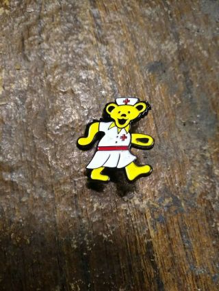 Grateful Dead Dancing Bear Nurse Hat Pin Yellow