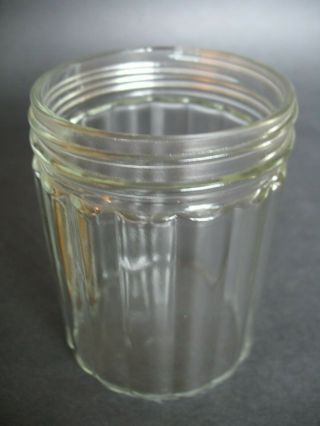 Vintage Fire King Anchor Hocking Grease Jar with Tulip Lid Clear Ribbed 4
