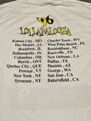 Lollapalooza Vintage 1996 Concert T - Shirt Never Worn XL 3