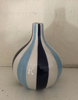 Jonathan Adler Striped Gourd Vase Small - Blue
