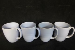 Set Of 4 Corelle Stoneware Country Cottage Light Blue Coffee Mug Cups