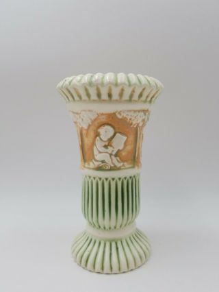 Vintage Antique Roseville Pottery Donatello Cherubs Vase 6 7/8 " Tall