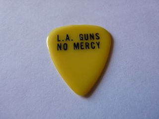 L.  A.  La Guns No Mercy Black On Yellow Vintage Concert Tour Issued Guitar Pick