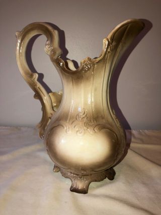 Collectible Vintage Antique Estate ITALIAN CAPODIMONTE Small - Med Footed Pitcher 3