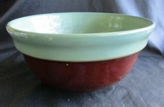 1940’S RED WING 10” POTTERY MIXING BOWL “PROVINCIAL OOMPH” GREEN & BROWN 3