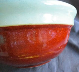 1940’S RED WING 10” POTTERY MIXING BOWL “PROVINCIAL OOMPH” GREEN & BROWN 7