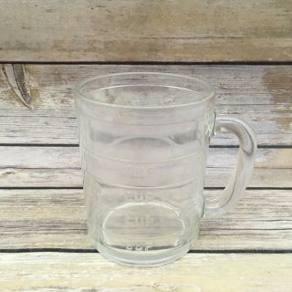 Vintage Anchor Hocking Spoutless Raised Glass Dry Measuring 1 Cup