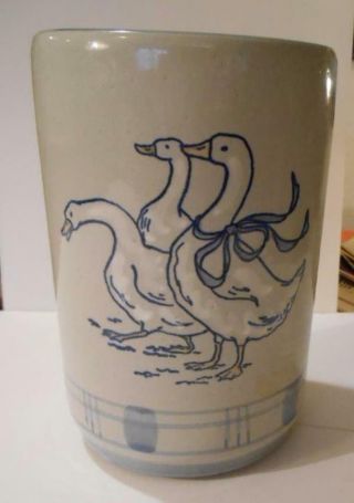 Louisville Stoneware,  Gaggle Of Geese - Flower Vase Or?? Special (ls20151)