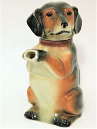 Vintage Erphila Germany Porcelain Dachshund Dog Pitcher Teapot 6703b