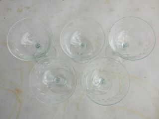 5 Crystal Glass Etched Laurel Vine Wreath Tall Optic Champagne Glasses Bryce ? 4