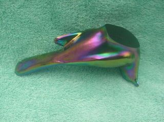 FENTON BIRD Black Purple Iridescent Carnival Glass Paperweight 6 3/4 Inch 4