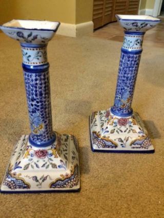Carvalhinho Portugal Hand Painted Candle Holders